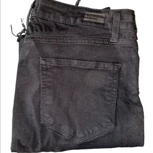 Paige Relaxed Fit Cropped Black Jeans